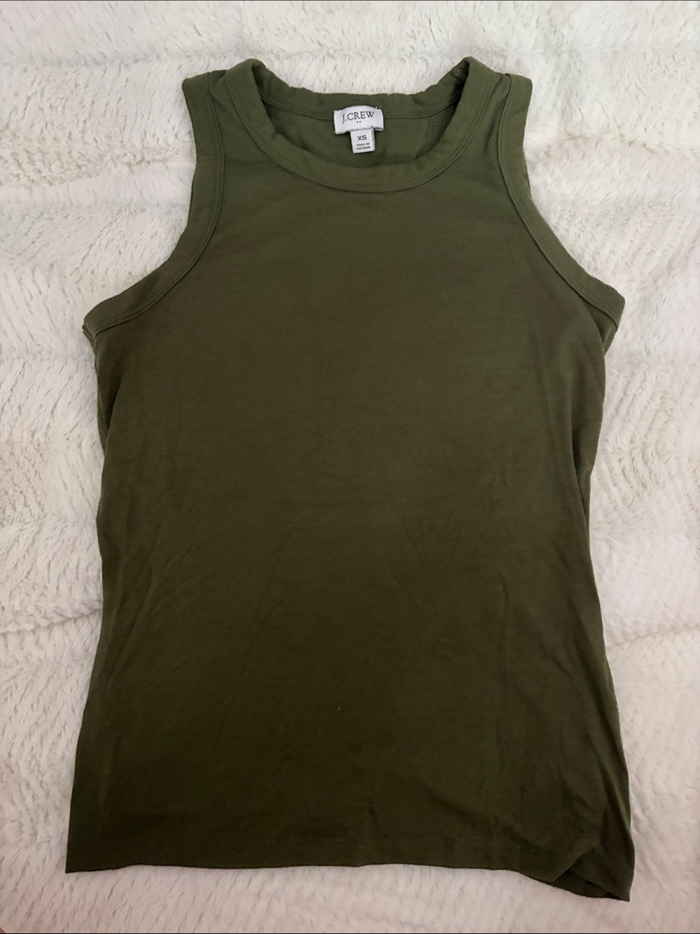 J. Crew Olive Ribbed Tank Top